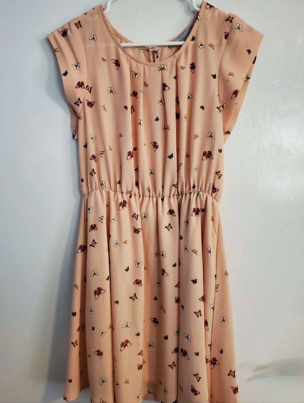 Sweet Rain Butterfly Print Short Sleeve Dress